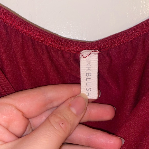 PinkBlush Burgundy Off Shoulder Wrap Plus Maternity Photoshoot Gown/Dress XL - Picture 2 of 4